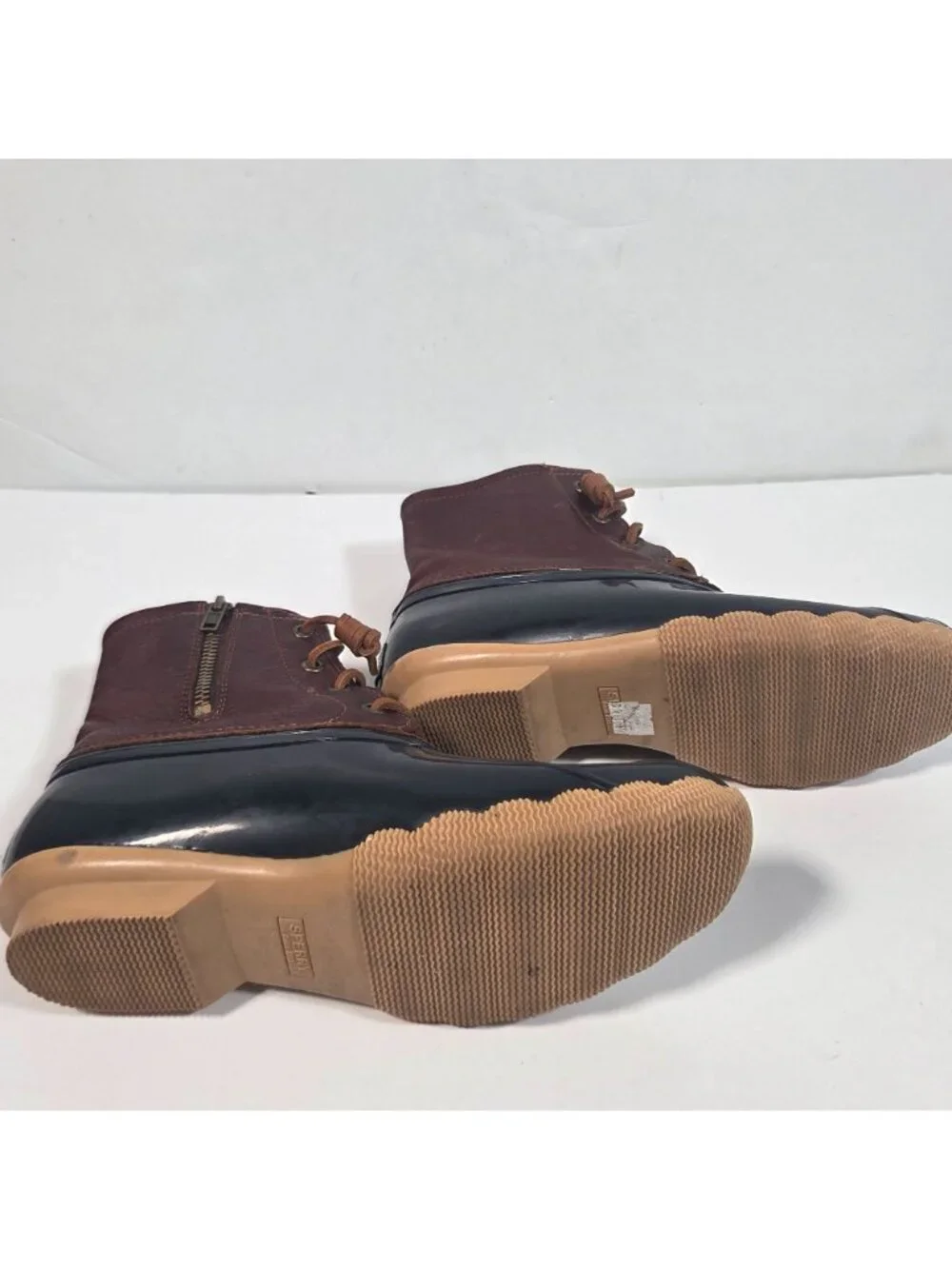 Sperry Saltwater Duck Boots Waterproof Rubber Rawhide Lace Rain Snow Boots 7 - Picture 6 of 10